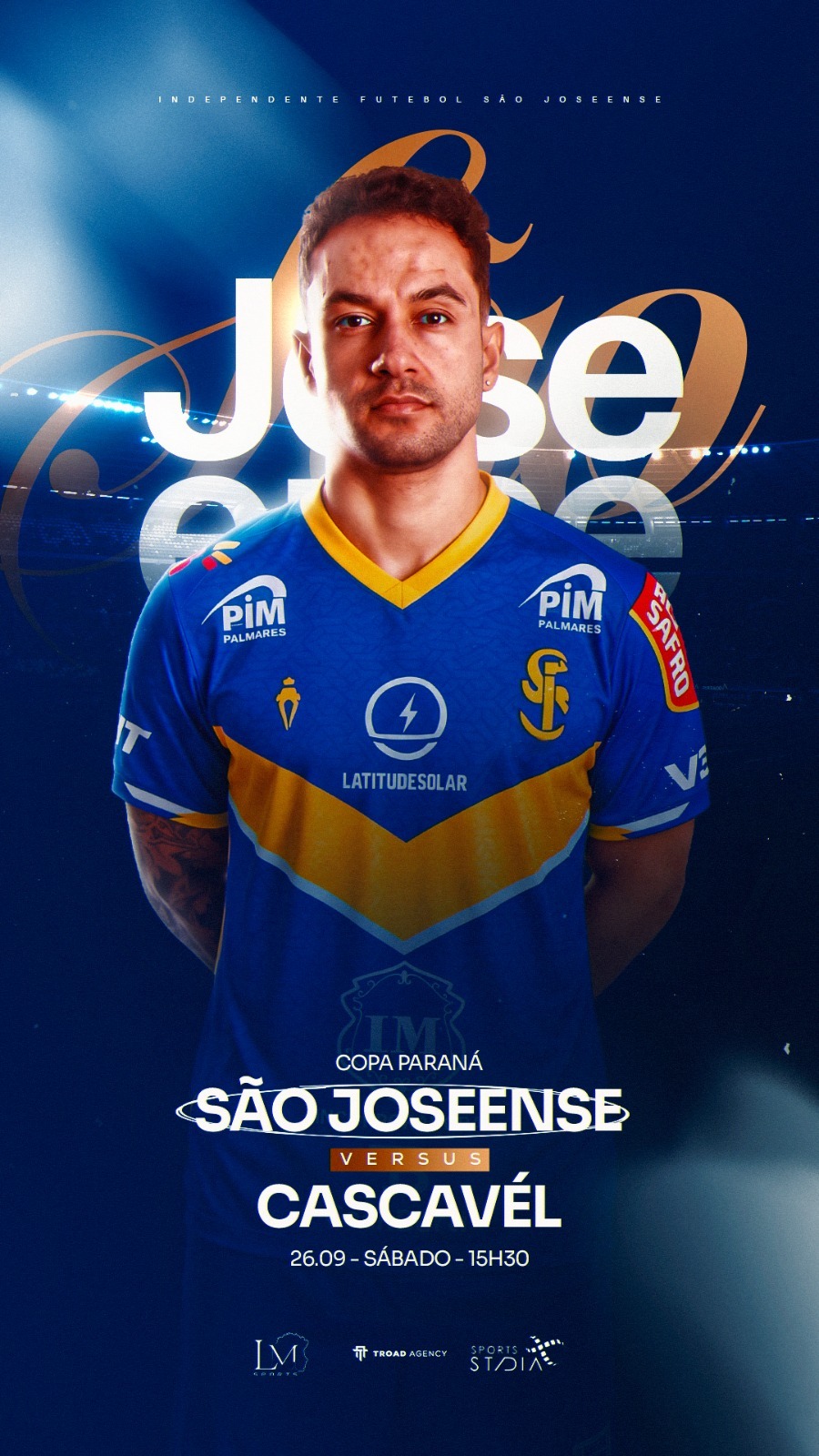Atleta do São Joseense em cartaz de partida com Cascavel